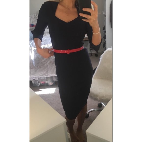 NWT 3/4 Sleeve Elegant Bodycon Lapel Pencil Dress - Picture 8 of 8